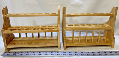 13 Slot 6 Dowel Wood Test Tube Science Lab Rack Stands Lot of 2