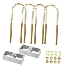 Universal Leaf Spring Lowering Block Kit, 2-1/2" Wide, 5" Long, Zinc 1.5 Inch