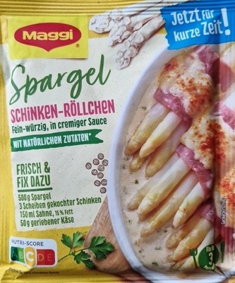 5 x Maggi Fix Spargel Schinken Röllchen Fein Würzig *Nur für kurze Zeit*