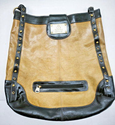 Tommy & Kate braune Leder Schultertasche große Handtasche Distressed Boho