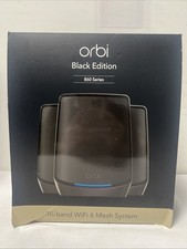 NETGEAR Orbi Tri-Band WiFi 6 Mesh Router RBK863SB-100NAS 10Gbs Black