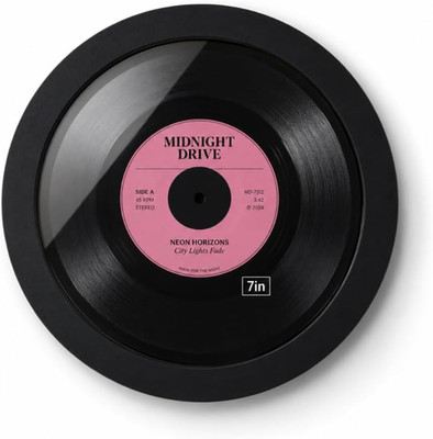 45 RPM Record Display, 7 Inch Vinyl Record Frame, Solid Wood round Design
