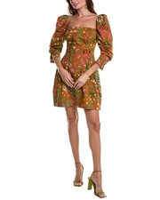 Oscar De La Renta Silk-Lined Mini Dress Women's Brown 12