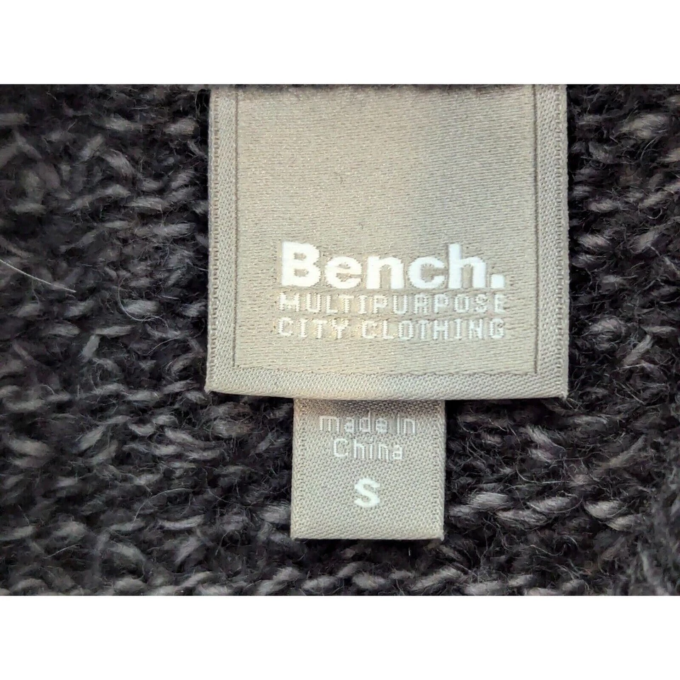 Vestido Suéter Bench Mujer S Gris Mezcla de Lana Tejido Capucha Cuello Pullover Tejido Preppy Foto 3 de 4