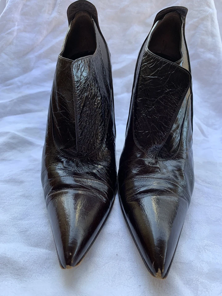 Gianni Barbato 皮革尖头靴/踝靴/意大利皮革/高跟鞋 — 第 2/4 张图片