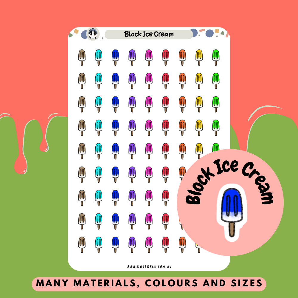 Block Ice Cream Planner Stickers