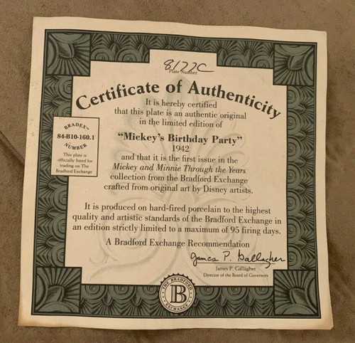Disney Mickey & Minnie Birthday Plate Through The Years Bradford Exchange 1942 - Picture 3 of 5