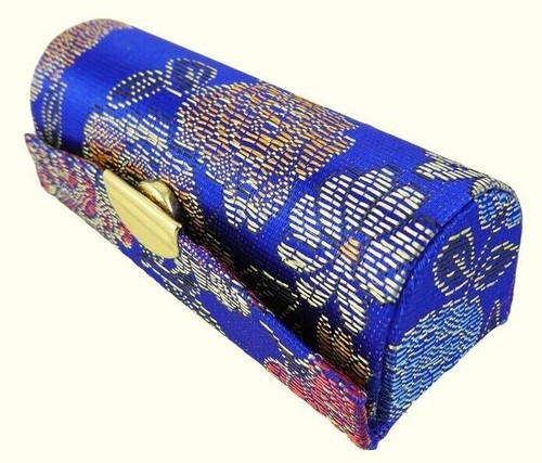 Retro Brocade Embroidered Flower Design Mirror Lipstick Case Holder Box Accessor - Picture 39 of 106