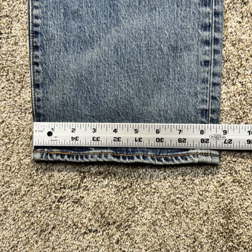 Jeans Levis 501 uomo 40x34 blu dritto elasticizzato bottoni mosca lavaggio medio denim - Foto 10 di 11