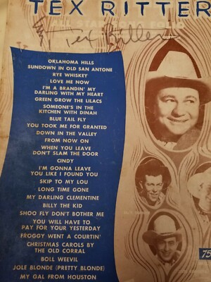 Tex Ritter All Star Song Folio 1947 Songbook and Autograph | eBay
