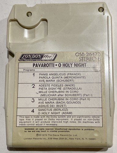 Luciano Pavarotti O Holy Night (8-Track Tape) - Picture 2 of 4
