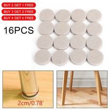 STICK ON FURNITURE FELT PADS Anti-Skid Round Solid Oak Wood Floor Protector 20mm