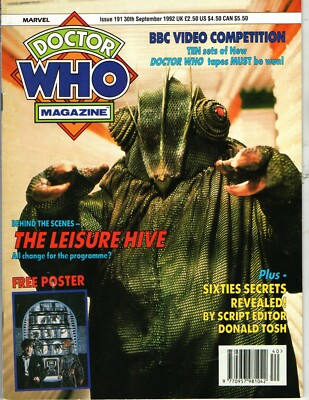 DOCTOR WHO MAGAZINE #191 SEPTEMBER 30 1992 TOM BAKER WILLIAM HARTNELL TROUGHTON