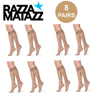 Razzamatazz 8 Paia Calze Ginocchio 15 Denier Opache Natural - Multipack H80042