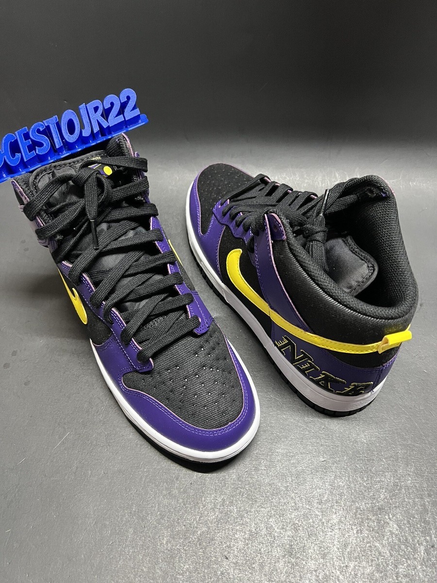 nike dunk high prm emb lakers