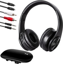 Wireless Headphones for TV Watching with 2.4GHz RF Transmitter, Folding Over