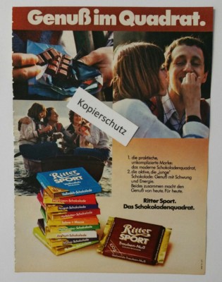 Werbeanzeige/advertisement A5: Ritter Sport Genuß im Quadrat 03/1976 (180417173)