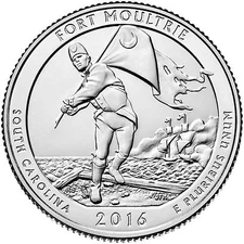 National Park ATB Quarter UNC. Roll of 40 " P " Mint 2016 #35 Fort Moultrie SC