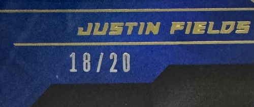 JUSTIN FIELDS Panini ROOKIE AUTO RPA FOIL REFRACTOR SP Variation RC #’d/20 - Picture 2 of 3