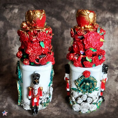 home decor vintage glass jar ooak doll christmas fairy tale nutcracker gift idea