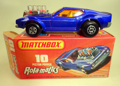 Matchbox Superfast Nr. 10B Piston Popper blaumet. ''Superfast'' Bodenplatte top