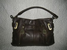 Via Spiga Brown Leather Shoulder Bag With Brass Hardware