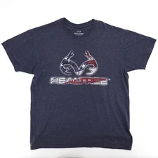 RealTree Shirt Adult Large Blue Graphic T-Shirt Hunting Hunter Outdoors