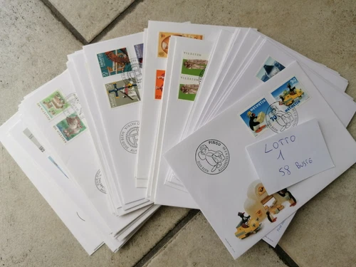 SWITZERLAND LOT OF 58 ENVELOPES FDC ENTER ALL PHOTOS