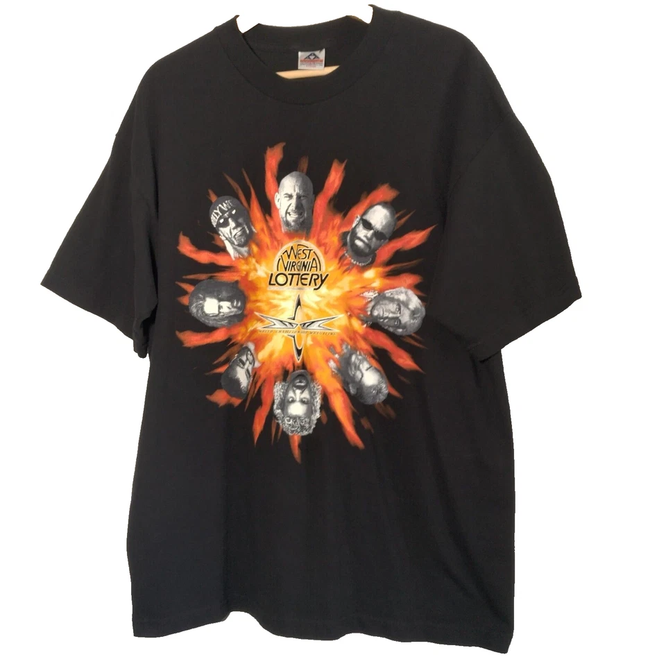 Camisa De Colección WCW XL Campeonato Mundial Lucha Libre West Virginia Lotería Foto 2 de 4