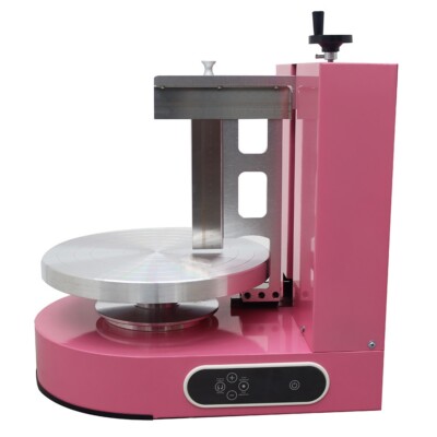 110V 4-12 inch Cake Cream Spreading Coating Smearing Machine Pink Automatic Cake
