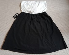 New With Tags Express Women Sz 6 Black & White 100% Polyester Strapless Dress 23