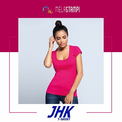 Damen T-Shirt Kreta Kurzarm Woman leicht tailliert breiter Ausschnitt JHK