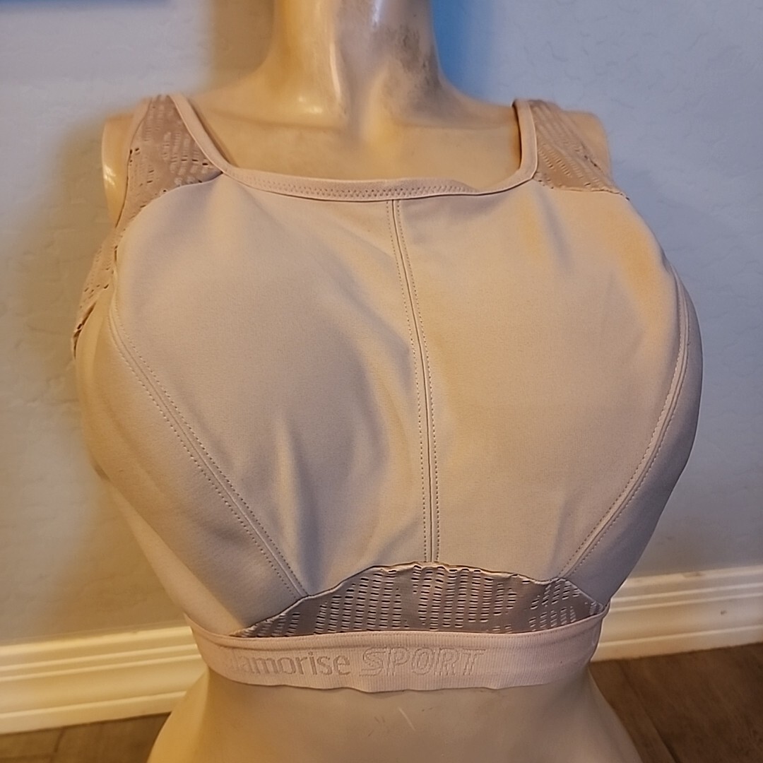 Glamorise Sports Bra 42F Nude Wireless Unlined-image