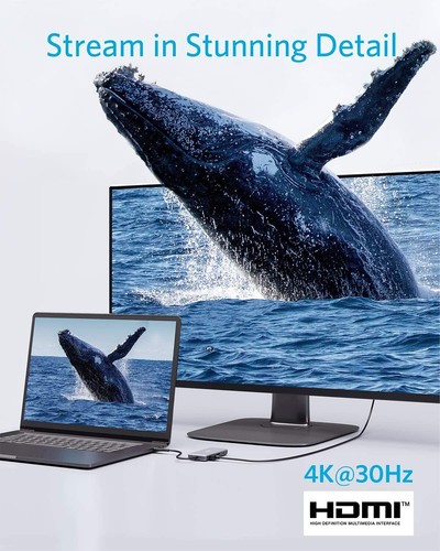 Anker PowerExpand+ Adaptateur Hub USB C 7-en-1 4K HDMI SD Lecteur de Carte 100W pour Mac - Photo 4/6