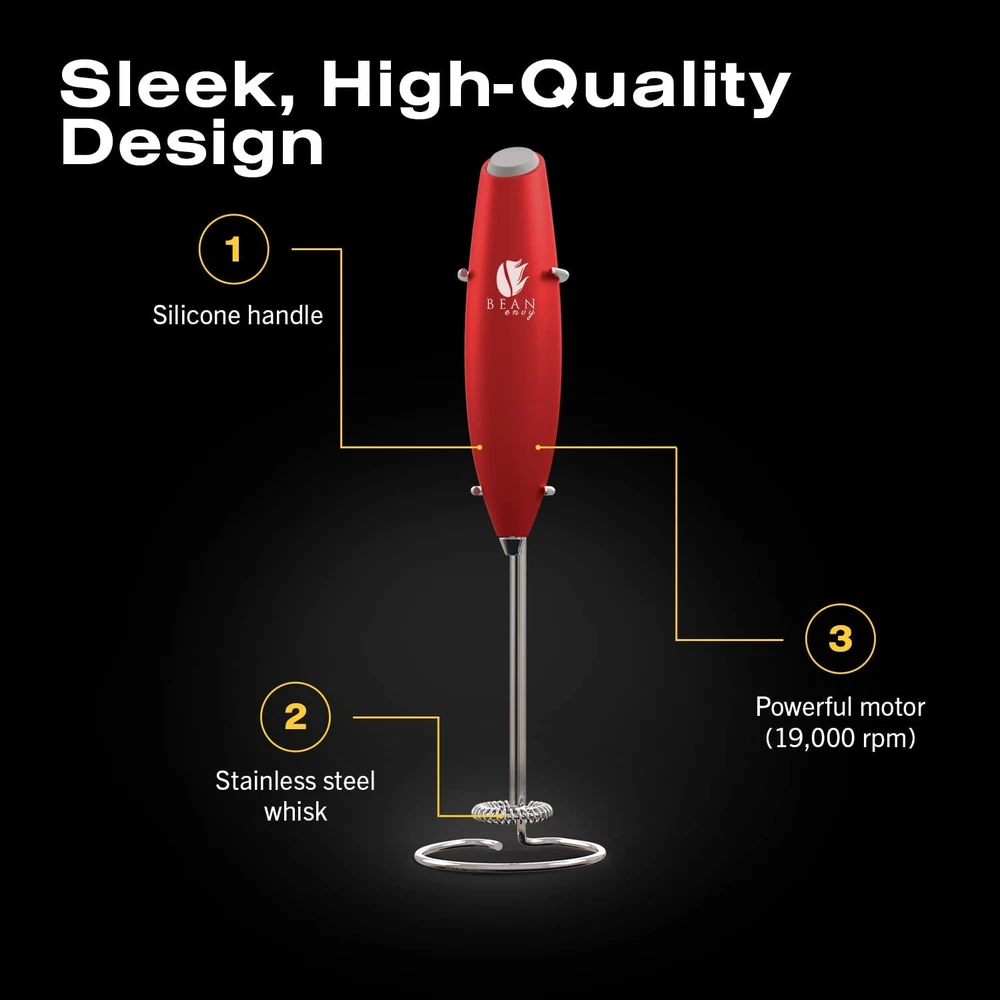 Milk Frother for Coffee - Handheld Mini Electric Drink Mixer Foamer