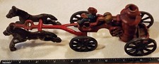 ORIGINAL Antique Cast Iron Fire Pumper Steamer with Horses