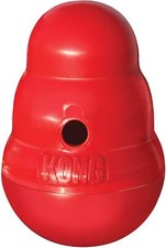 KONG Wobbler Interactive Dog Toy Treat Dispenser for Healthy Eating Red