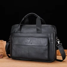 Men Genuine Leather Messenger Bag Business Work Bag Briefcase Handbag Crossbody