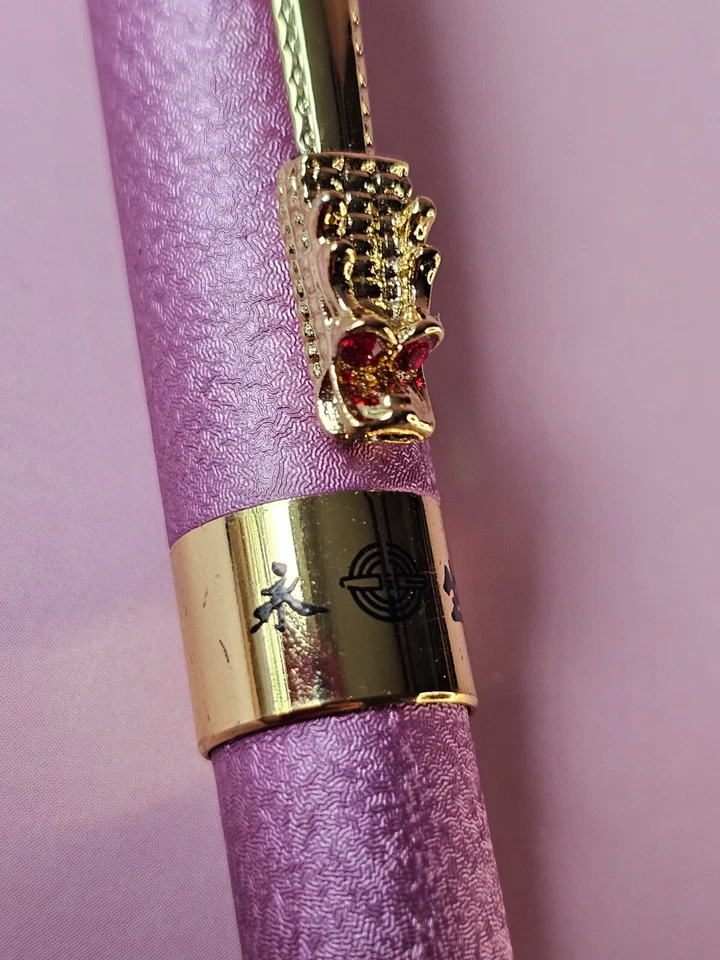 Pluma Estilográfica Gullor Estilo Retro Arte Dragón Clip con Convertidor de Tinta, ROSA Foto 4 de 4