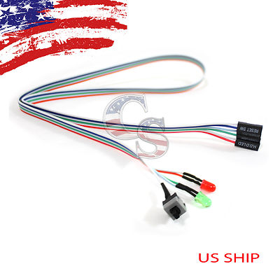 Desktop Computer Case ATX Power Reset 1 Switch Cable & HDD Power LED Lights   