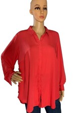Plus Size Women Solid Loose Tops Button Down Long Sleeve Shirt Casual Blouse Tee
