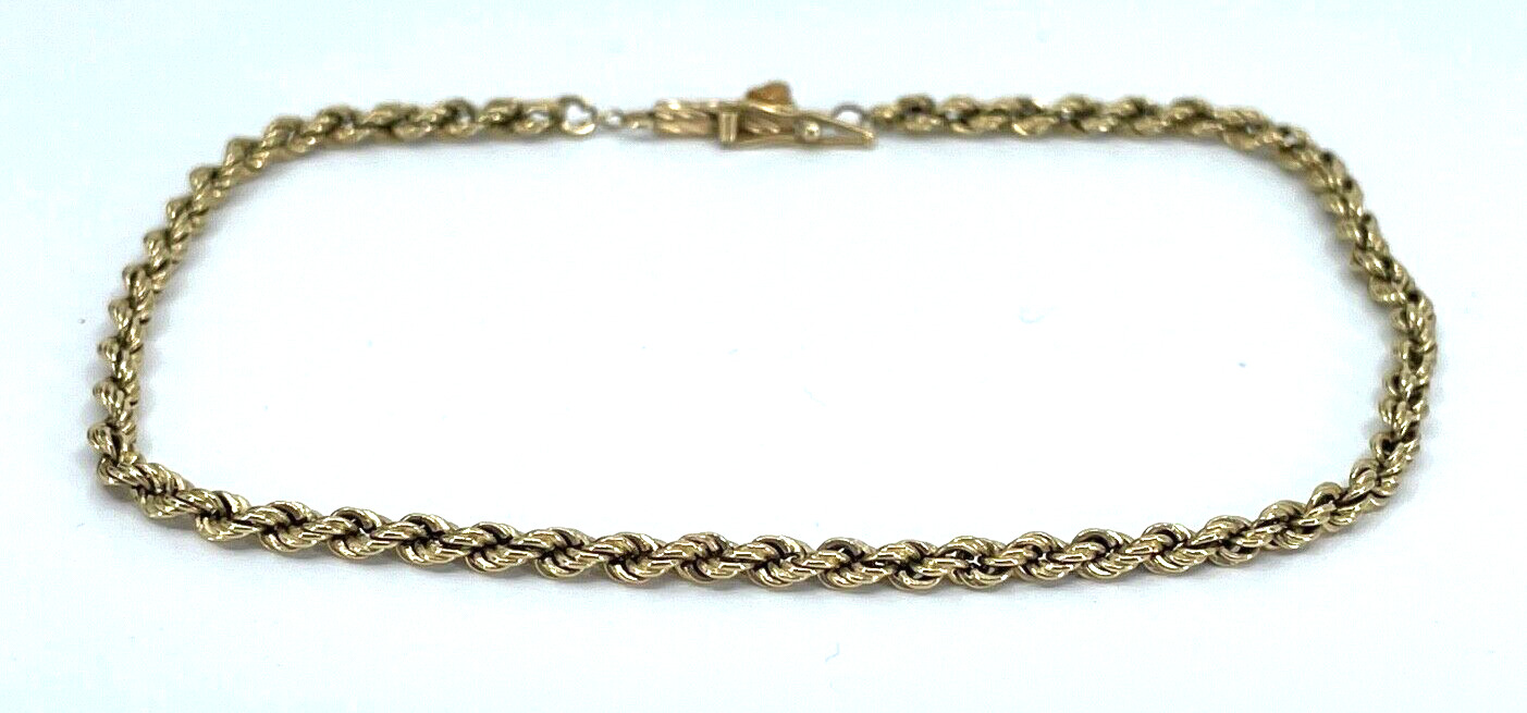 14k Yellow Gold Rope Bracelet - image 1