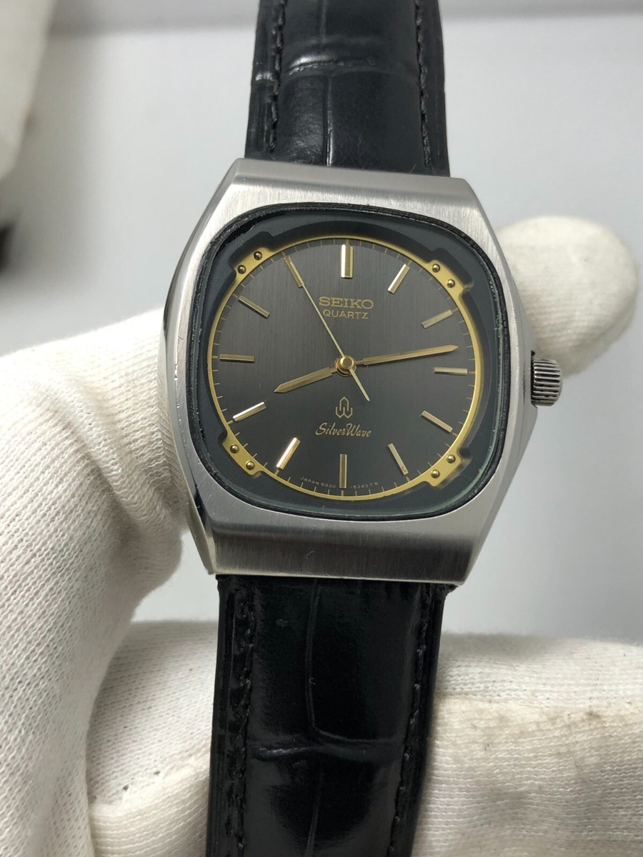 時計 Working SEIKO SilverWave 6030-5280 Vintage Seiko Silverwave 6030-5280 Black Dial Quartz Men's