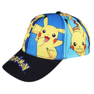 Pokemon Pikachu Kinder Basecap Baseball Kappe Mütze allover Print 54-56