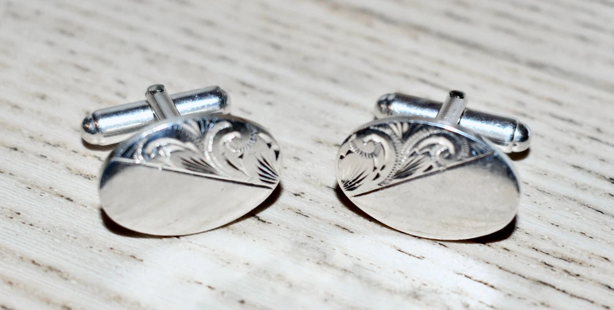 Silver on sale cufflinks engraved