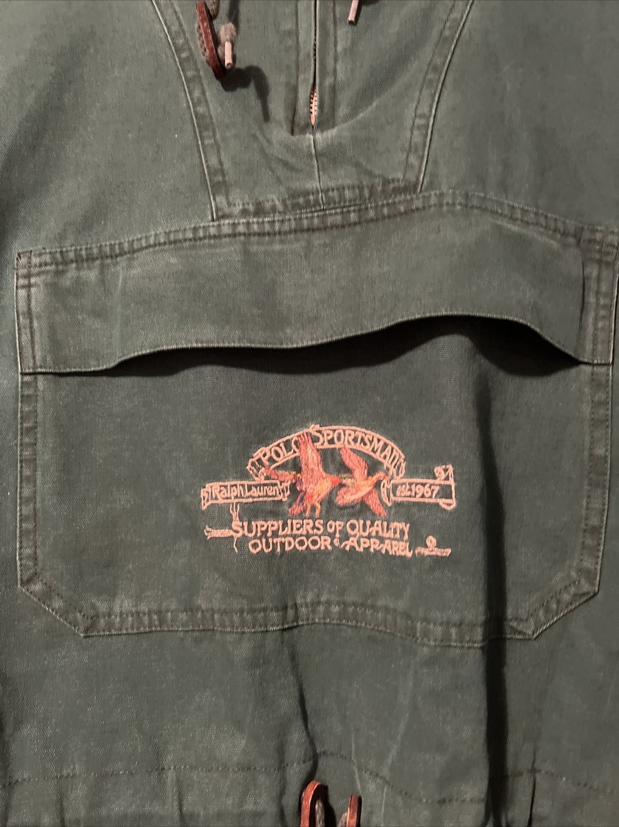 Vintage Polo Sportsman Green Pullover Jacket Anorak Size