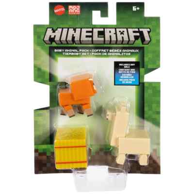 Minecraft 8cm Figuren Baby Tier Lama & Schaf Paket mit Heuballen   [NEU VERSIEGELT]