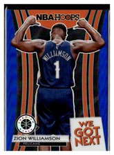 2019-20 Hoops Premium Stock #9 Zion Williamson We Got Next Blue RC Pelicans