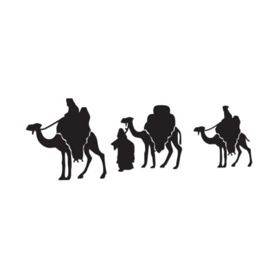 Three Wise Men Camels - Decal Sticker - Multiple Color & Sizes - ebn1020