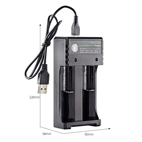 18650 Lithium Battery USB Charger Dual Slot Universal Compatibility Portable - Picture 8 of 10